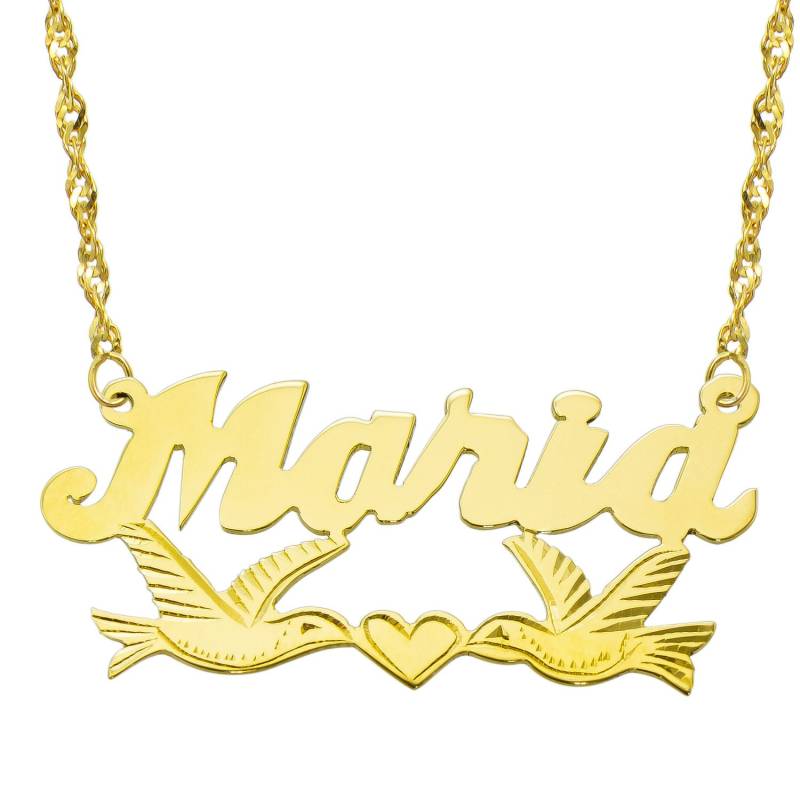 14K Gelb Gold Personalisierte Namensschild Halskette - Stil 11 von PyramidJewelry