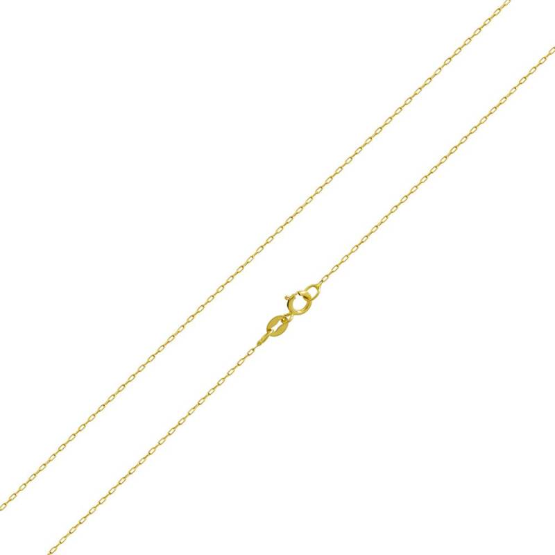 14K Gelbgold 0, 8 Mm Verlängerte Kabelkettenhalskette, 16 "Bis 20" von PyramidJewelry