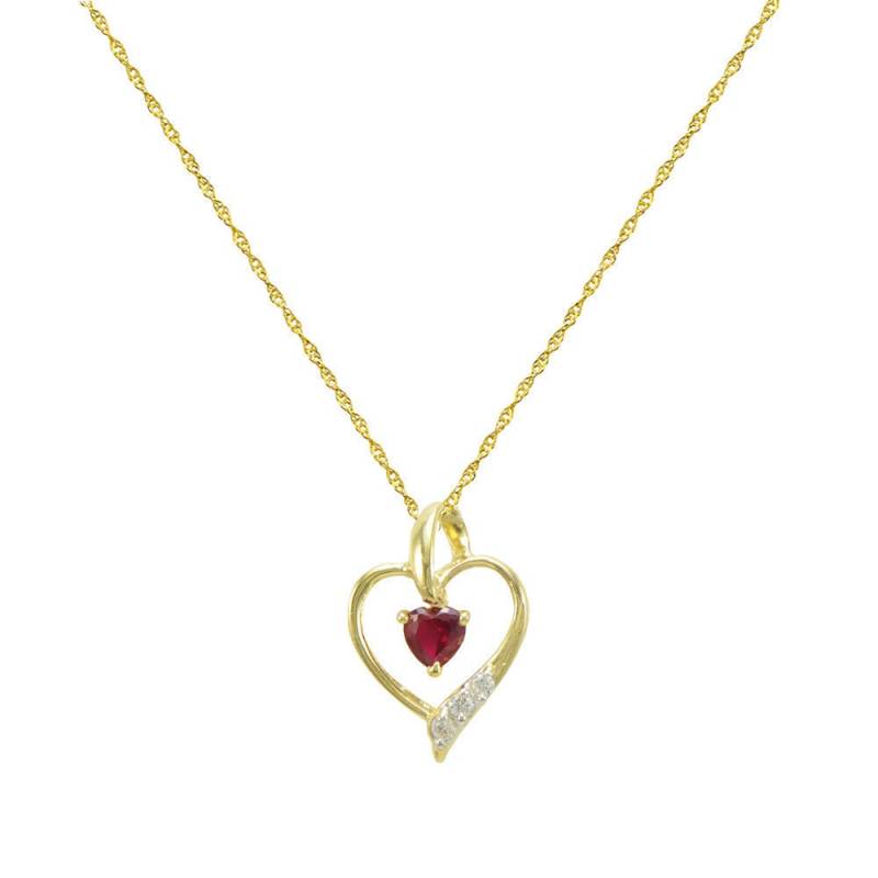 14K Gelbgold 4-stein Herz Zirkonia | Cz Halskette von PyramidJewelry