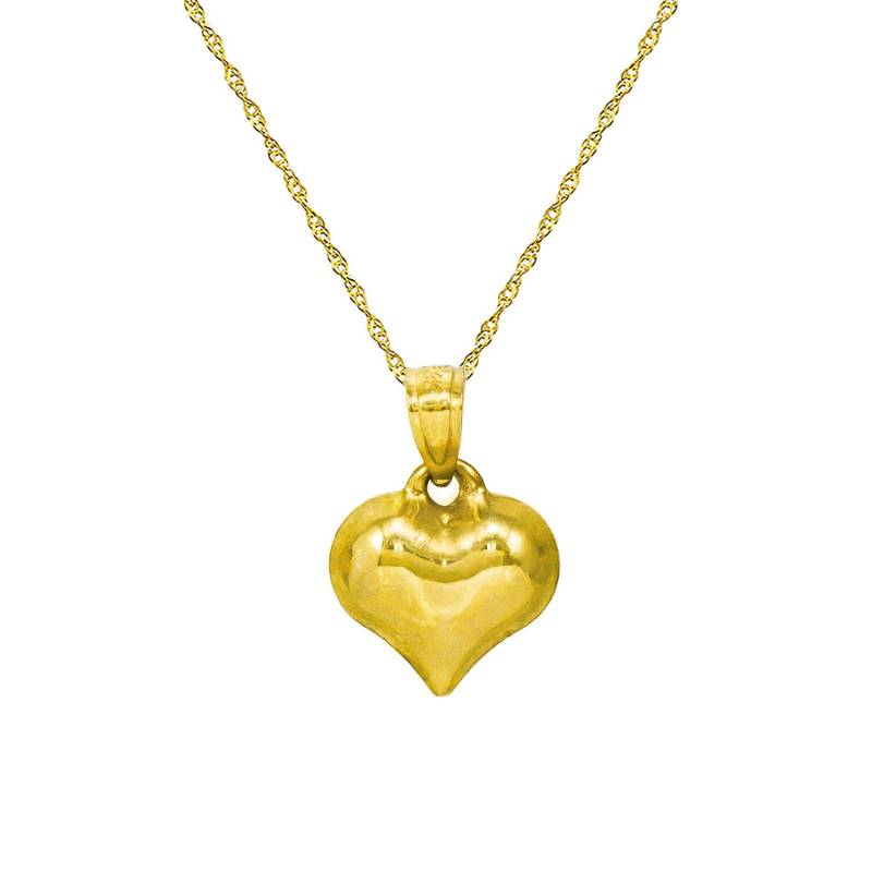 14K Gelbgold Herz Anhänger Halskette von PyramidJewelry