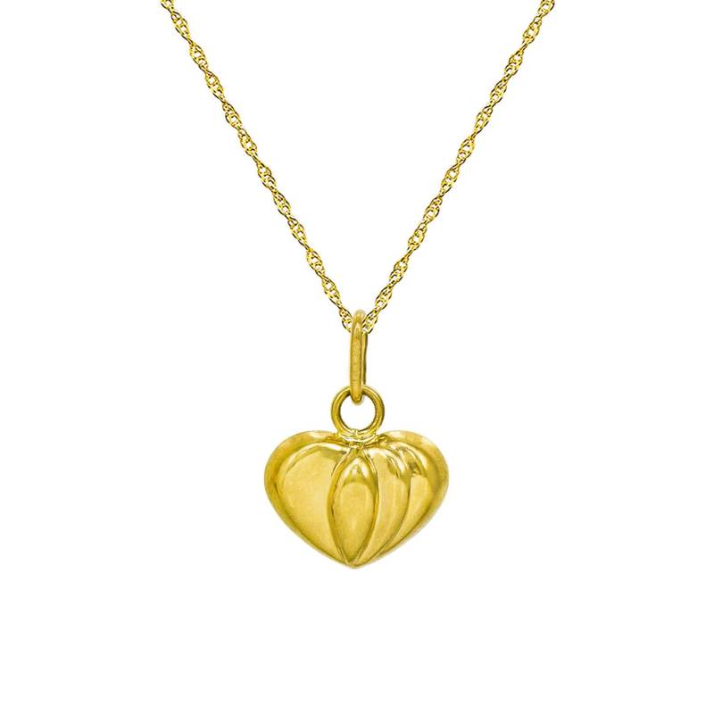 14K Gelbgold Herz Anhänger Halskette von PyramidJewelry