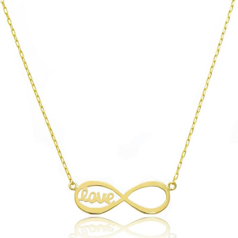 14K Gelbgold Liebe Für Immer Infinity Halskette - Stil 1 von PyramidJewelry