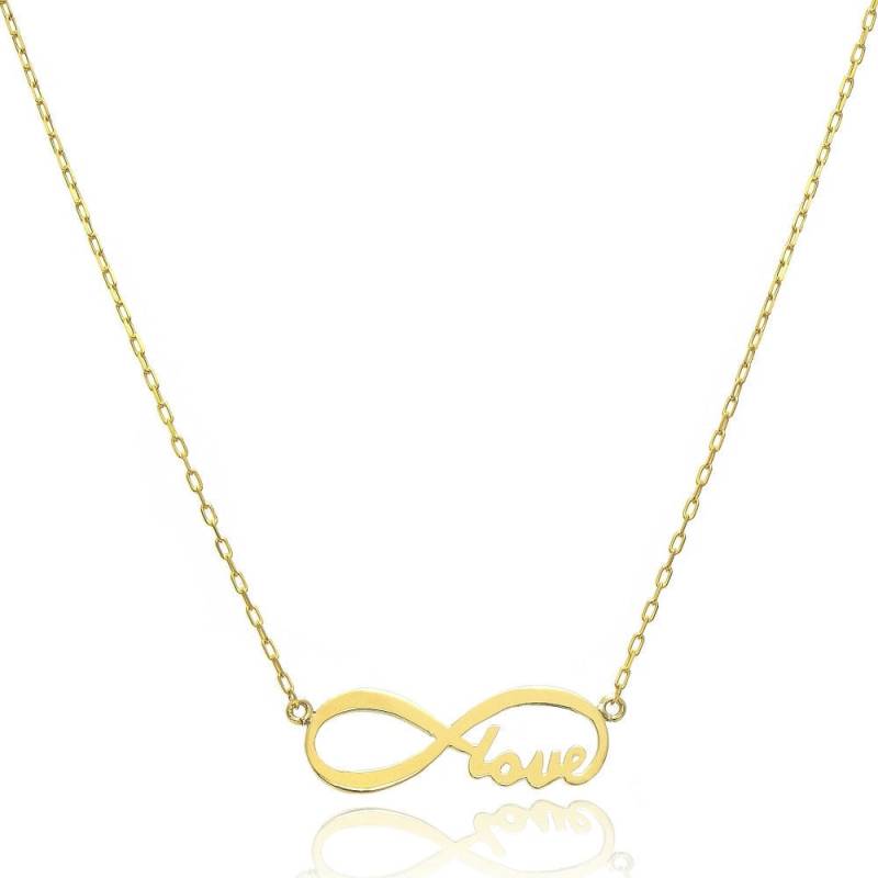 14K Gelbgold Liebe Für Immer Unendlich Halskette - Stil 2 von PyramidJewelry