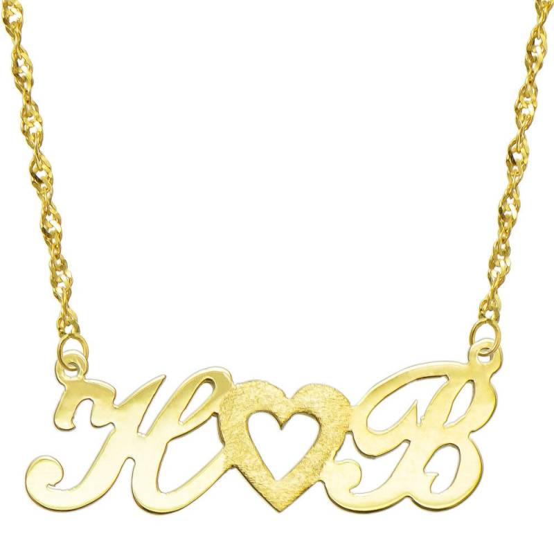 14K Gelbgold Personalisierte Name Plate Halskette - Style 3 von PyramidJewelry