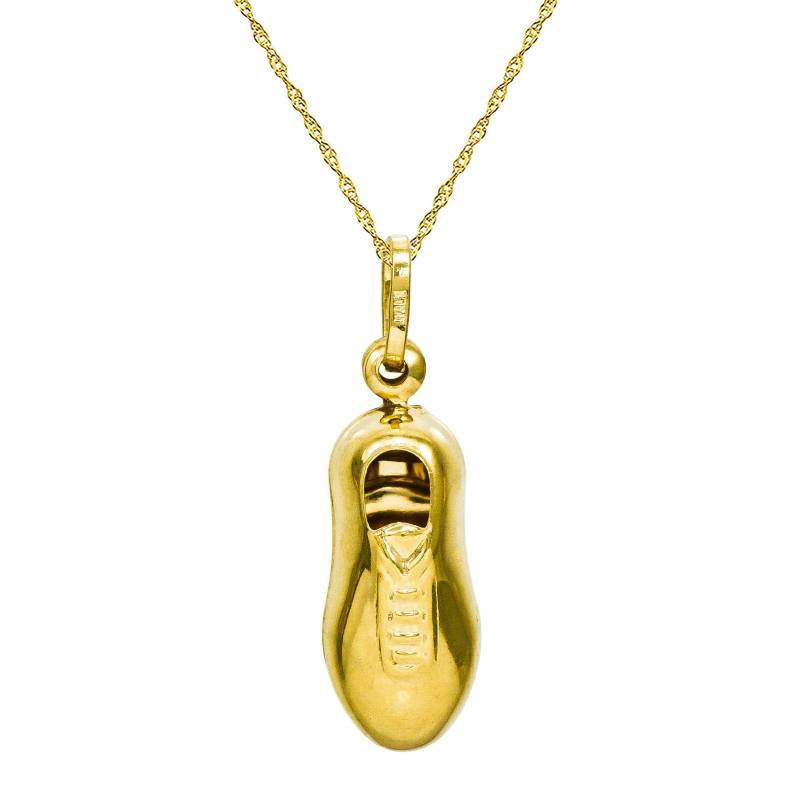 14K Gelbgold Schuh Anhänger Halskette von PyramidJewelry