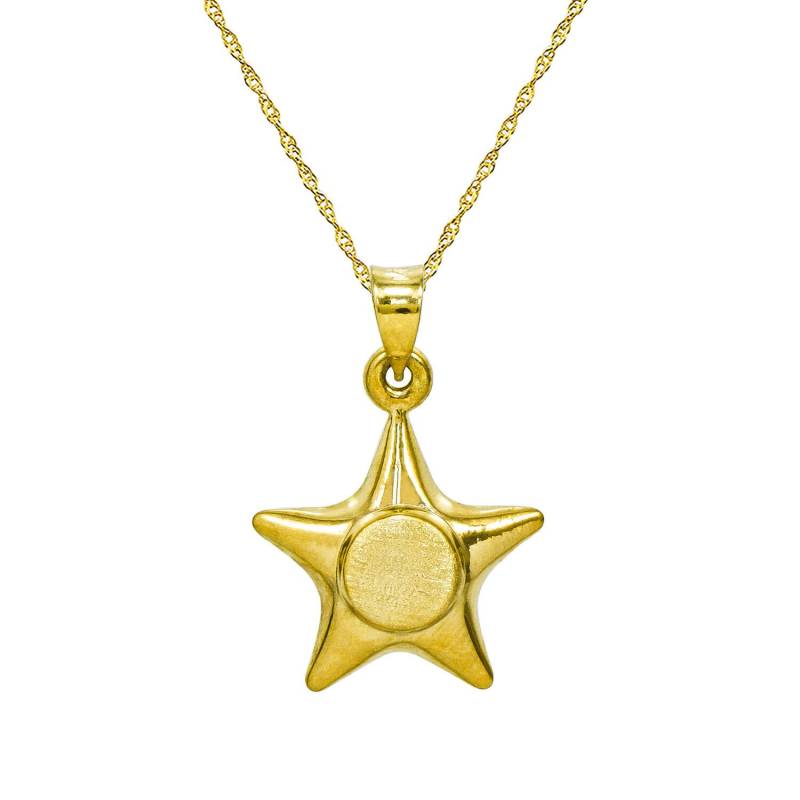 14K Gelbgold Stern Anhänger Halskette von PyramidJewelry