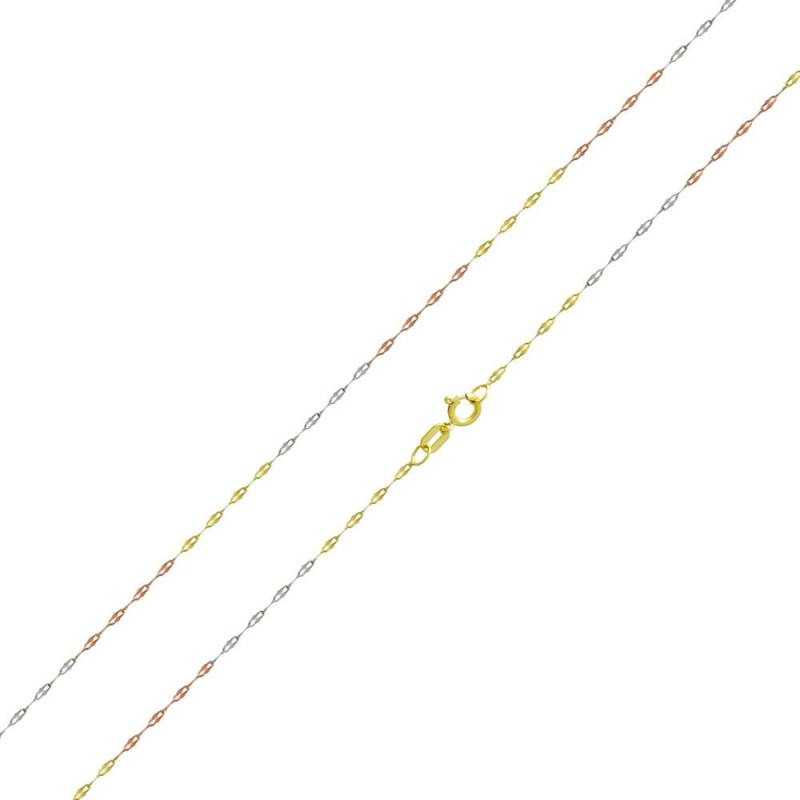 14K Tri Color Gold 0, 8 Mm Singapur Kette, 16" Bis 20" von PyramidJewelry