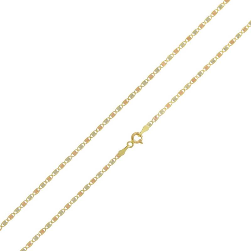 14K Tri Color Gold 2 Mm Valentino Stern Halskette, 16 "Bis 22" von PyramidJewelry