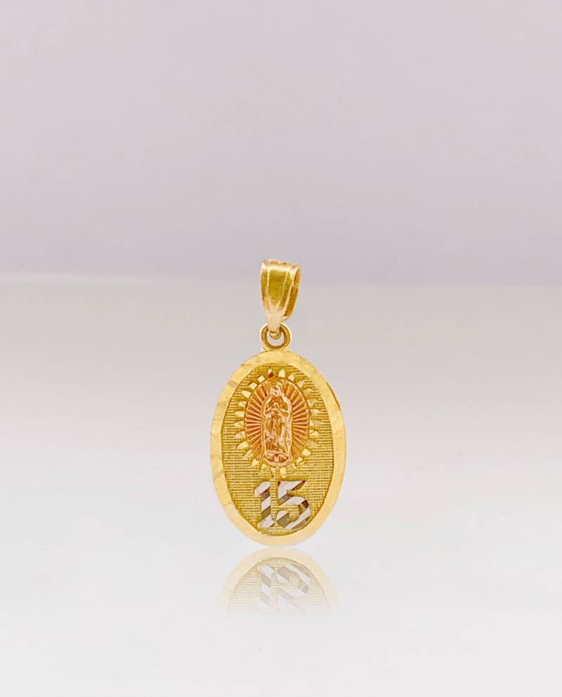 14K Tri-Color Gold Herz Anhänger Halskette von PyramidJewelry