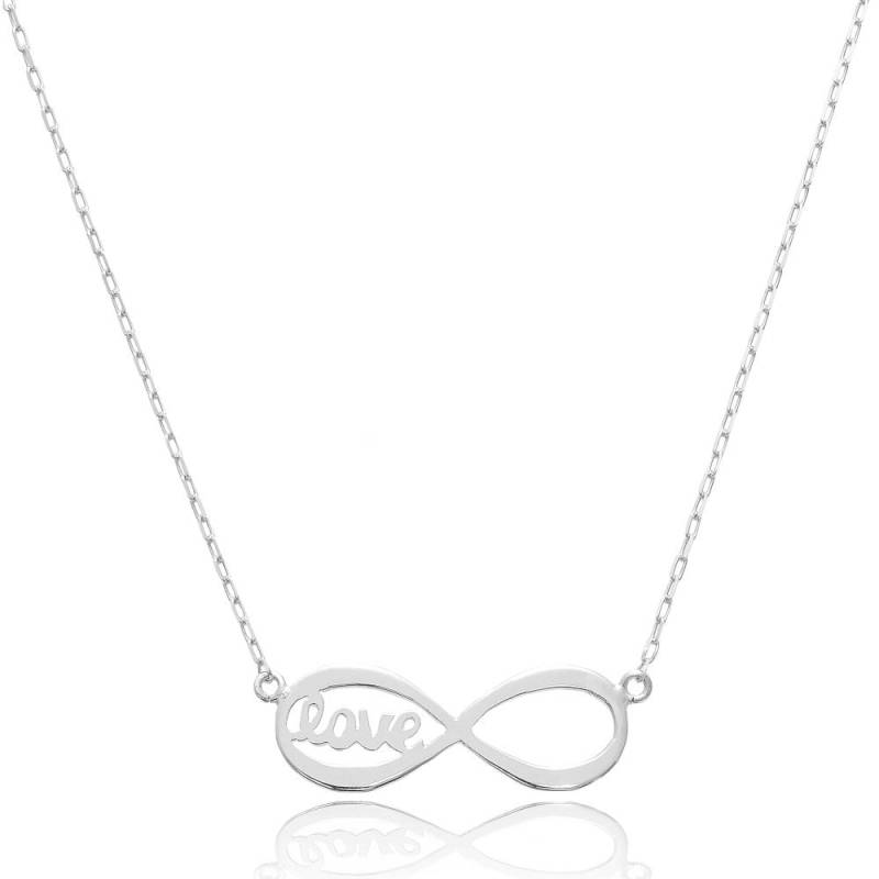 14K Weißgold Liebe Für Immer Infinity Halskette - Stil 1 von PyramidJewelry