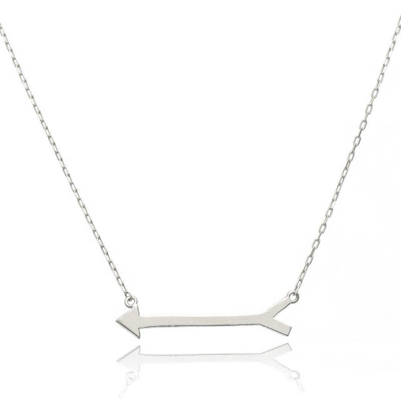14K Weißgold Pfeil Halskette von PyramidJewelry