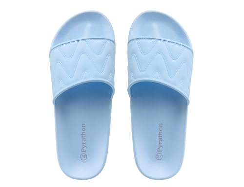 Pyrathon Badelatschen Damen Badeschlappe Leichte Arch Support Schlappen Hausschuhe Sommer Badeschuhe Blau,40EU von Pyrathon