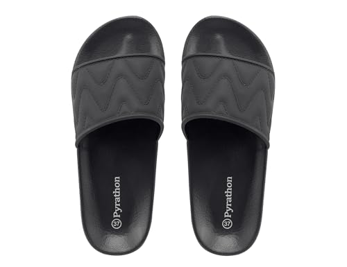 Pyrathon Badelatschen Damen Badeschlappe Leichte Arch Support Schlappen Hausschuhe Sommer Badeschuhe Schwarz20,39EU von Pyrathon