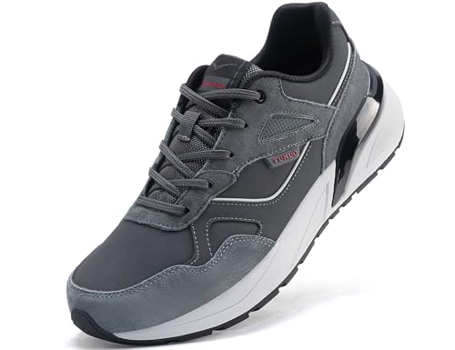 Pyrathon Sneaker Herren Freizeitschuhe Laufschuhe Sportschuhe Walkingschuhe,GrauOrange,43EU von Pyrathon