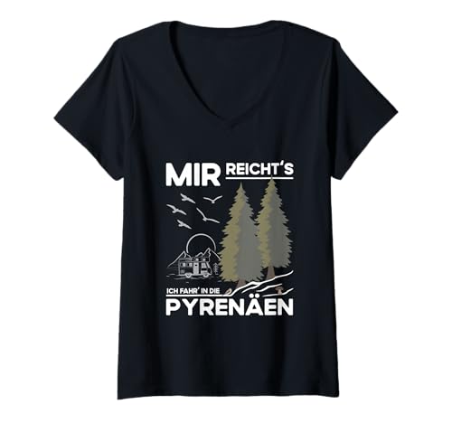 Damen Wohnmobil Reise Camping Gadgets Wohnmobilfans Pyrenäen T-Shirt mit V-Ausschnitt Damen Wohnmobil Reise Camping Gadgets Wohnmobilfans Pyrenäen T-Shirt mit V-Ausschnitt von Pyrenäen Wohnmobil und Geschenk Wohnmobilfans