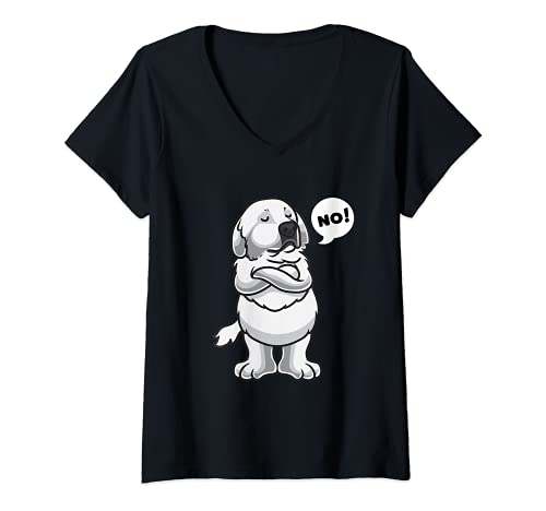 Damen Sturer Pyrenäenberghund Hund T-Shirt mit V-Ausschnitt von Pyrenäenberghund Geschenk Thembalove