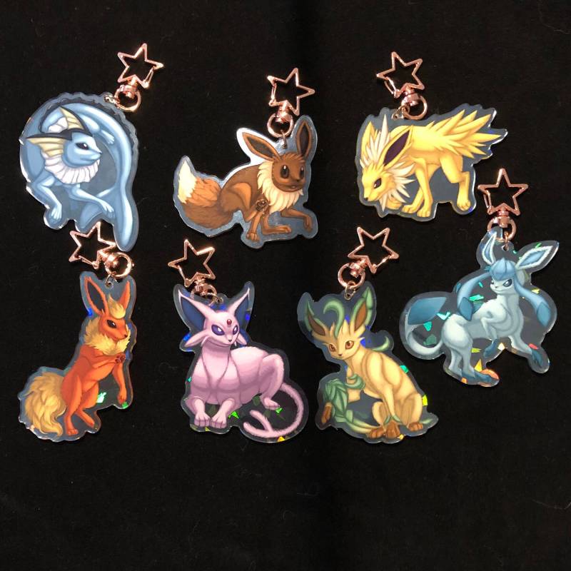 Eeveelution-Acryl Anhänger Batch-Auflösung von PyrocatProductions