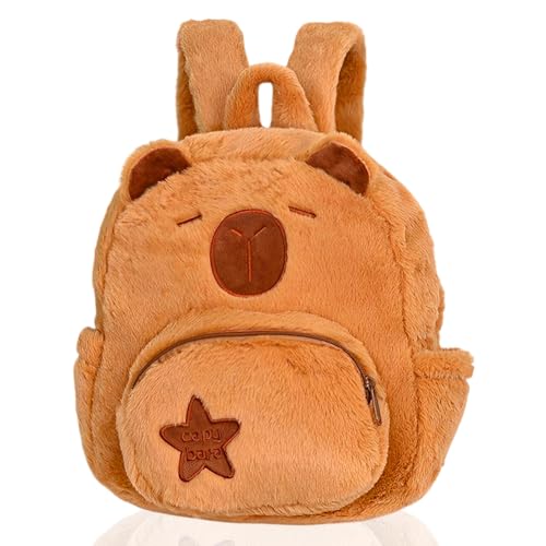 PyrrlicToy Capybara Plush Backpack,Capybara Kinder Rucksack,Capybara Kuscheltier Plüschtier Schultasche,Rucksäcke Für Die Schule Für Kinder(30×30×12cm von PyrrlicToy