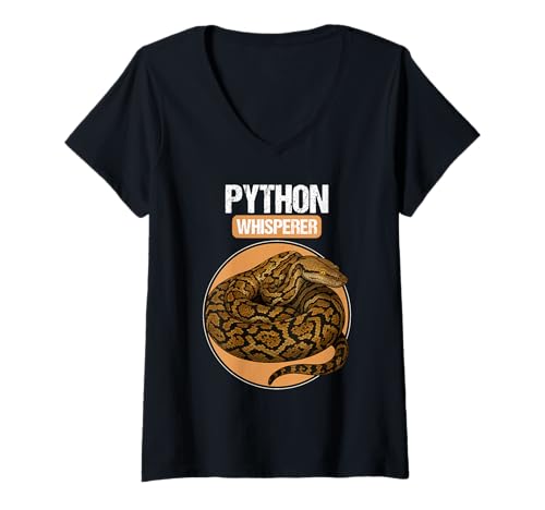 Damen Pythons Python T-Shirt mit V-Ausschnitt von Pythons Python Tier Shop