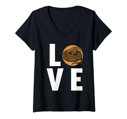 Damen Pythons Python T-Shirt mit V-Ausschnitt von Pythons Python Tier Shop