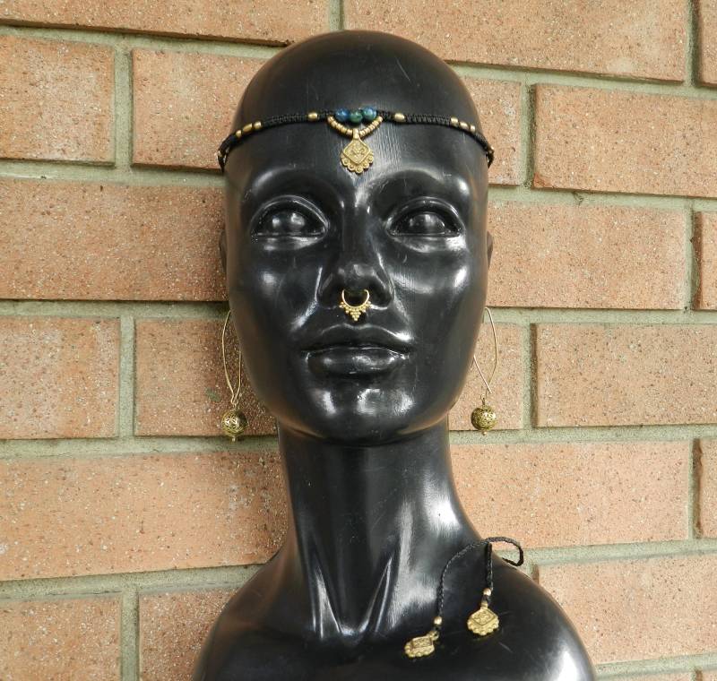 Chrysocolla Tiara Bohochic Handgefertigt Chrysocolla Tiara Bohochic Handgefertigt von PzrShop