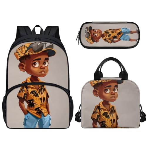 Pzuqiu 3-teiliges Rucksack-Set, 43,2 cm, Schultasche mit Lunchtasche und Stiftebox, Grundschüler, Büchertaschen für Camping, Sonnenbrille für Jungen Pzuqiu 3-teiliges Rucksack-Set, 43,2 cm, Schultasche mit Lunchtasche und Stiftebox, Grundschüler, Büchertaschen für Camping, Sonnenbrille für Jungen von Pzuqiu