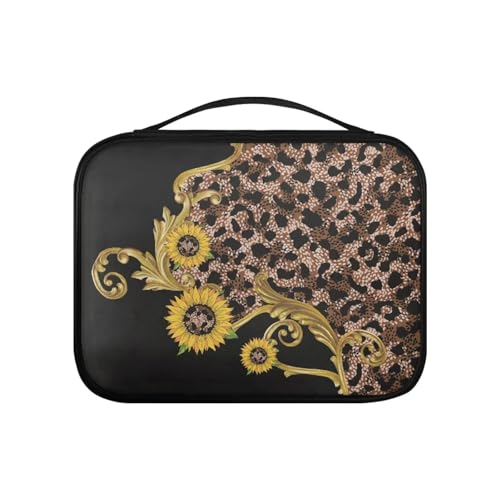 Pzuqiu Bibeltasche aus PU-Kunststoff, für Damen, tragbar, für Bibelstudium, religiöse Aktivitäten, Leopard Sonnenblume, Einheitsgröße von Pzuqiu
