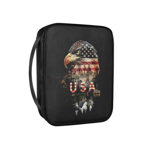 Pzuqiu Bibeltasche aus PU-Kunststoff, für Damen, tragbar, für Bibelstudium, religiöse Aktivitäten, Usa Eagle, Einheitsgröße von Pzuqiu