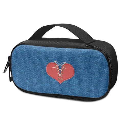 Pzuqiu Denim Heart Insulin Cooling Travel Case Portable Diabetic Supplies Organizer Cooler Bag for Insulin Pen, Spritze, Glukose Meter and Other Diabetic Supplies von Pzuqiu