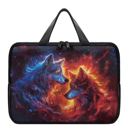 Pzuqiu Fire Wolf Laptoptasche mit Griff, stoßfeste Computerabdeckung, kompatibel mit 25,4-43,2 cm (10-17 Zoll) Tablet-PC-Tragetasche, schützende Laptop-Aktentasche, 43,2 von Pzuqiu