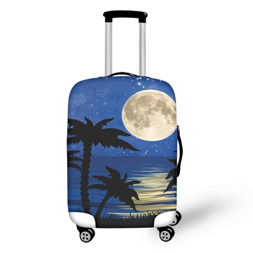 Pzuqiu Gepäckabdeckung, elastisch, waschbar, Koffer-Schutz, Reisekoffer-Abdeckung für Kinder und Erwachsene, Beach Moon Night, L (25-28 inch suitcase) von Pzuqiu