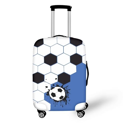 Pzuqiu Gepäckabdeckung, elastisch, waschbar, Koffer-Schutz, Reisekoffer-Abdeckung für Kinder und Erwachsene, Cartoon-Fußball, L (25-28 inch suitcase) von Pzuqiu