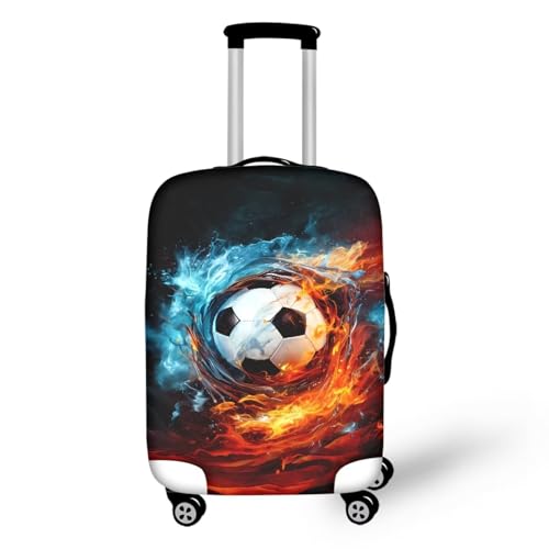 Pzuqiu Gepäckabdeckung, elastisch, waschbar, Koffer-Schutz, Reisekoffer-Abdeckung für Kinder und Erwachsene, Cooler Fußball, L (25-28 inch suitcase) von Pzuqiu