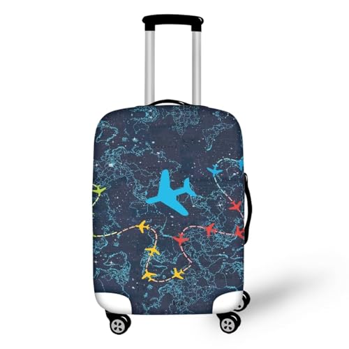 Pzuqiu Gepäckabdeckung, elastisch, waschbar, Koffer-Schutz, Reisekoffer-Abdeckung für Kinder und Erwachsene, Flugzeig, L (25-28 inch suitcase) von Pzuqiu