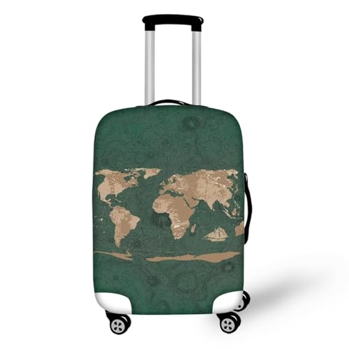 Pzuqiu Gepäckabdeckung, elastisch, waschbar, Koffer-Schutz, Reisekoffer-Abdeckung für Kinder und Erwachsene, Grüne Karte, L (25-28 inch suitcase) von Pzuqiu