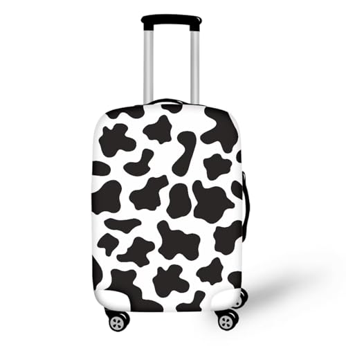 Pzuqiu Gepäckabdeckung, elastisch, waschbar, Koffer-Schutz, Reisekoffer-Abdeckung für Kinder und Erwachsene, Kuhmuster, L (25-28 inch suitcase) von Pzuqiu