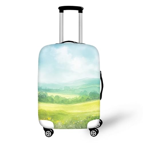 Pzuqiu Gepäckabdeckung, elastisch, waschbar, Koffer-Schutz, Reisekoffer-Abdeckung für Kinder und Erwachsene, Landschaft, L (25-28 inch suitcase) von Pzuqiu