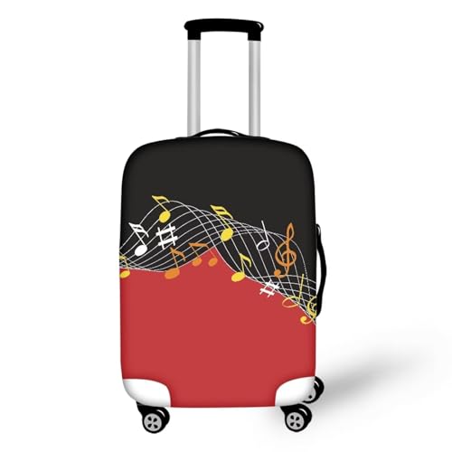 Pzuqiu Gepäckabdeckung, elastisch, waschbar, Koffer-Schutz, Reisekoffer-Abdeckung für Kinder und Erwachsene, Musiknote, L (25-28 inch suitcase) von Pzuqiu