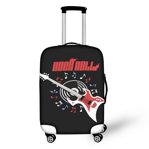 Pzuqiu Gepäckabdeckung, elastisch, waschbar, Koffer-Schutz, Reisekoffer-Abdeckung für Kinder und Erwachsene, Rockgitarre, M (22-24 inch suitcase) von Pzuqiu