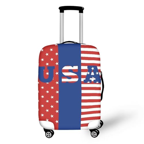 Pzuqiu Gepäckabdeckung, elastisch, waschbar, Koffer-Schutz, Reisekoffer-Abdeckung für Kinder und Erwachsene, US-Flagge, L (25-28 inch suitcase) von Pzuqiu