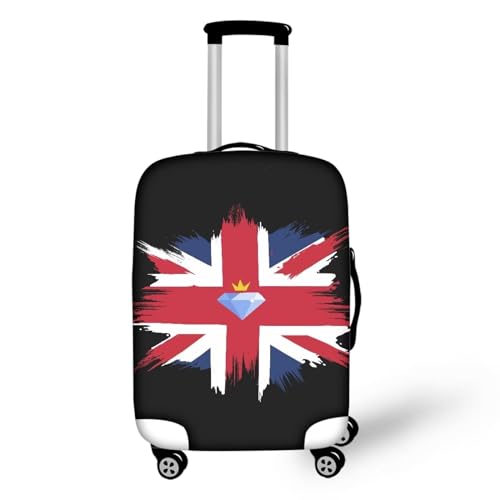 Pzuqiu Gepäckabdeckung, elastisch, waschbar, Koffer-Schutz, Reisekoffer-Abdeckung für Kinder und Erwachsene, Union Jack Design, L (25-28 inch suitcase) von Pzuqiu