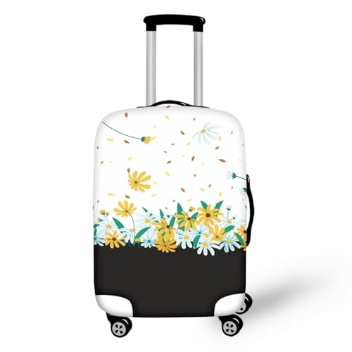 Pzuqiu Gepäckabdeckung, elastisch, waschbar, Koffer-Schutz, Reisekoffer-Abdeckung für Kinder und Erwachsene, gänseblümchen, L (25-28 inch suitcase) von Pzuqiu