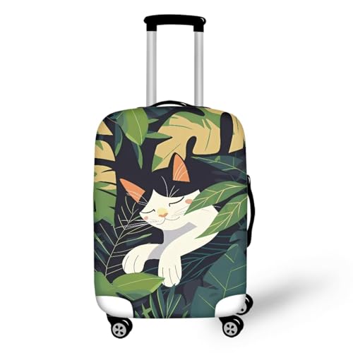 Pzuqiu Gepäckabdeckung, elastisch, waschbar, Koffer-Schutz, stilvolle Reisekoffer-Abdeckung für Kinder und Erwachsene, Schlafende Katze, M (22-24 inch suitcase) von Pzuqiu