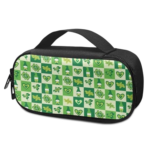 Pzuqiu Green St. Patrick Gitter-Insulin-Reisetasche, Medikamentenkühltasche, isolierter Organizer, tragbare Kühltasche für Insulin-Stift und Medikamente, Diabetikerbedarf von Pzuqiu