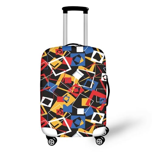 Pzuqiu Kofferabdeckung, kratzfest, Reisezubehör für Kinder und Erwachsene, Abstrakte Geometrie, L (25-28 inch suitcase) von Pzuqiu