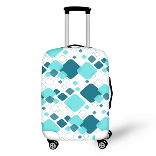 Pzuqiu Kofferabdeckung, kratzfest, Reisezubehör für Kinder und Erwachsene, Blau kariert, M (22-24 inch suitcase) von Pzuqiu