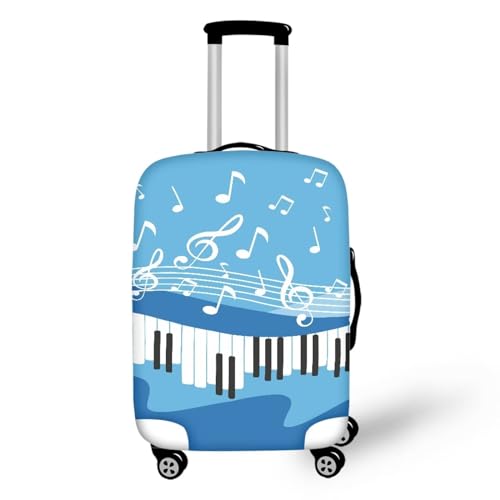 Pzuqiu Kofferabdeckung, kratzfest, Reisezubehör für Kinder und Erwachsene, Blaues Klavier, M (22-24 inch suitcase) von Pzuqiu