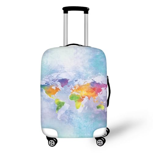 Pzuqiu Kofferabdeckung, kratzfest, Reisezubehör für Kinder und Erwachsene, Bunte Karte, L (25-28 inch suitcase) von Pzuqiu