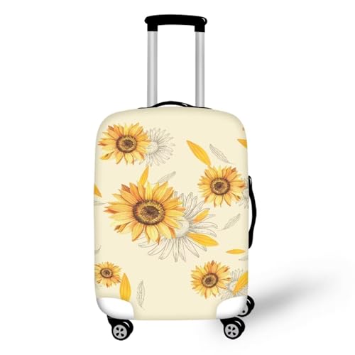 Pzuqiu Kofferabdeckung, kratzfest, Reisezubehör für Kinder und Erwachsene, sonnenblume, L (25-28 inch suitcase) von Pzuqiu