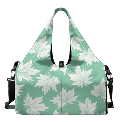 Pzuqiu Leaves Yoga Gym Bag for Women Waterproof Travel Duffle with Shoe Compartment Weekender Shoulder Bags von Pzuqiu